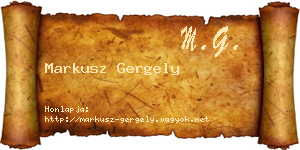 Markusz Gergely névjegykártya